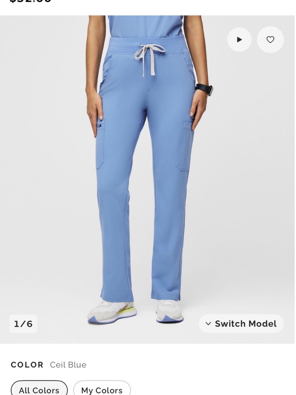 FIGS Yola High-Rise Slim Scrub Pant Blue Scrub Pants